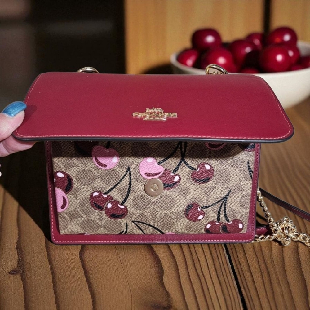 Coach NWTS Signature Cherry Klare Red and Gold Crossbody Bag - Picture 16 of 16